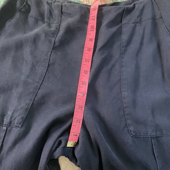 1. State Pants Womens M Navy Blue Wide Leg Cropped Culotte Coastal Boho Nautical - Picture 7 of 9